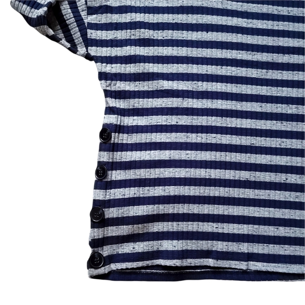 THREE Dots Poorboy Ribbed Long Sleeve Button Top - Picture 6 of 10